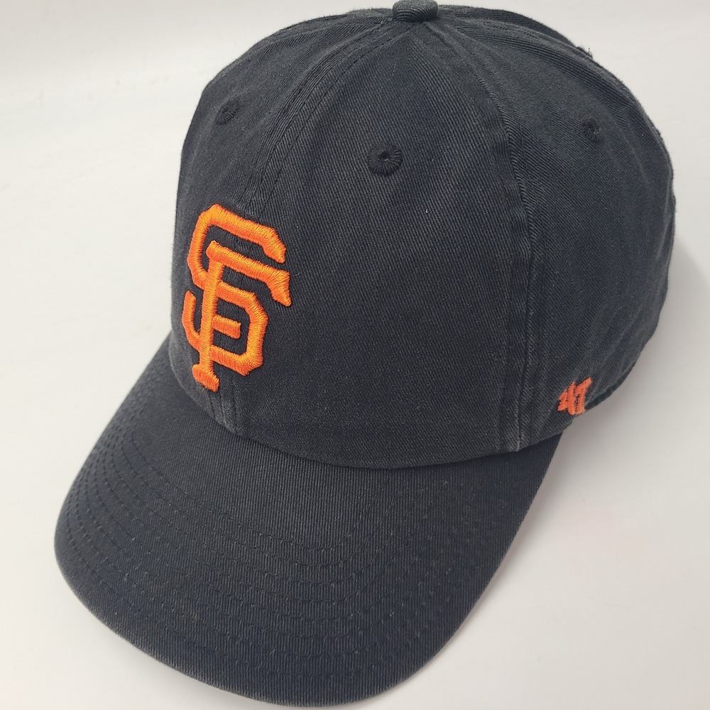 San Francisco Giants Hat Strapback 47 Brand Clean Up Black Orange MLB Baseball